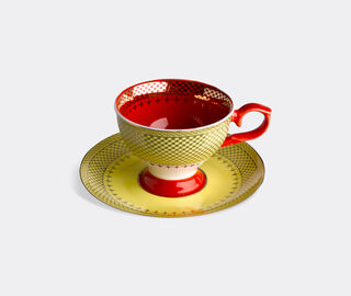 POLSPOTTEN 'Grandma' espresso cup and saucer, set of four MULTICOLOUR POLS22ESP611MUL