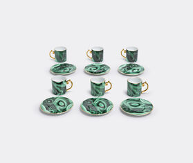 L&#39;Objet &#39;Malachite&#39; espresso cup and saucer, set of six MULTICOLOUR LOBJ15MAL609GRN