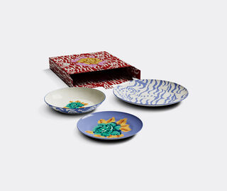 Lisa Corti 'Indian Tiger' plate, set of three, lilac multicolor LILAC LICO25SET589LIL