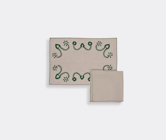 House of Capricorn 'Viana' placemat and napkin set, green GREEN HOCA26VIA366GRN