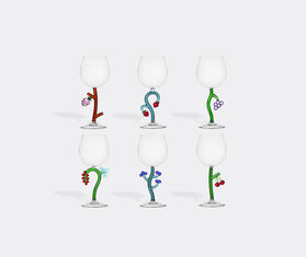 Ichendorf Milano &#39;Fruits and flowers&#39; optical stemmed glass, set of six MULTICOLOUR ICMI24FRU916MUL