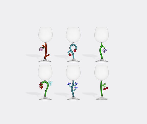 Ichendorf Milano 'Fruits and flowers' optical stemmed glass, set of six MULTICOLOUR ICMI24FRU916MUL
