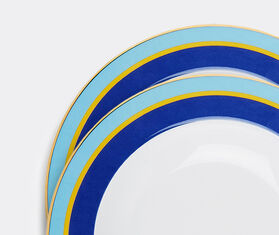La DoubleJ 'Rainbow Blu' soup plate, set of two BLUE LADJ24SOU921BLU