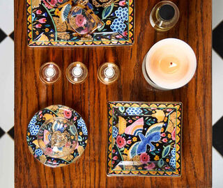La DoubleJ 'Colombo' trinket tray, black BLACK LADJ25TRI349MUL
