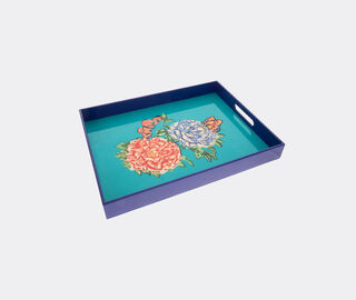 Lisa Corti 'Queen Flower' tray, green multicolor GREEN LICO24TRA932TUR