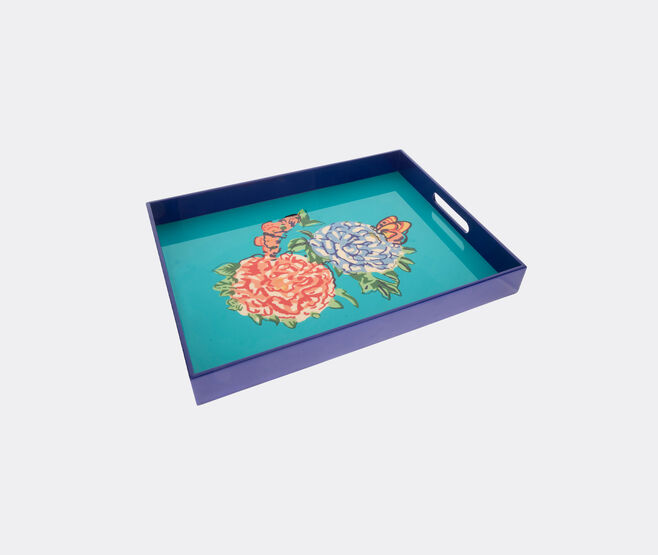 Lisa Corti 'Queen Flower' tray, green multicolor GREEN LICO24TRA932TUR