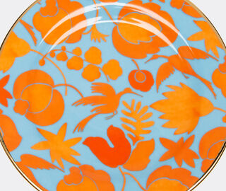 La DoubleJ 'Wildbird' dessert plates, set of two, orange MULTICOLOUR LADJ19WIL273ORA