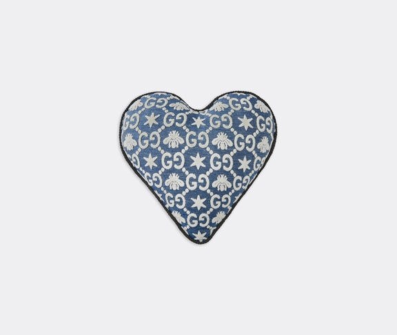 Gucci 'GG' heart shaped cushion, blue and ivory undefined ${masterID}