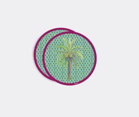 Lisa Corti &#39;Masonite&#39; round placemat, set of two, hima palma green GREEN LICO23MAS633MUL