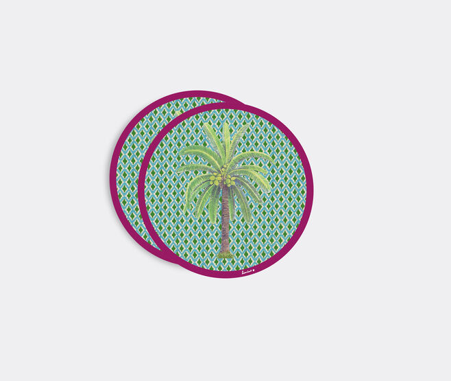 Lisa Corti 'Masonite' round placemat, set of two, hima palma green GREEN LICO23MAS633MUL