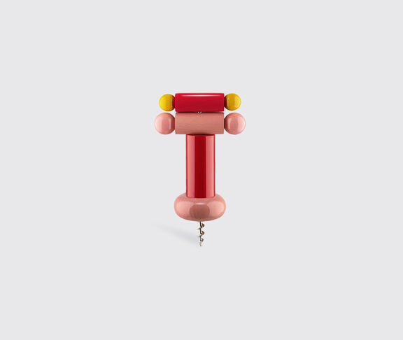 Alessi Corkscrew In Beech-Wood, Red, Yellow And Pink. Alessi 100 Values Collection. undefined ${masterID} 2