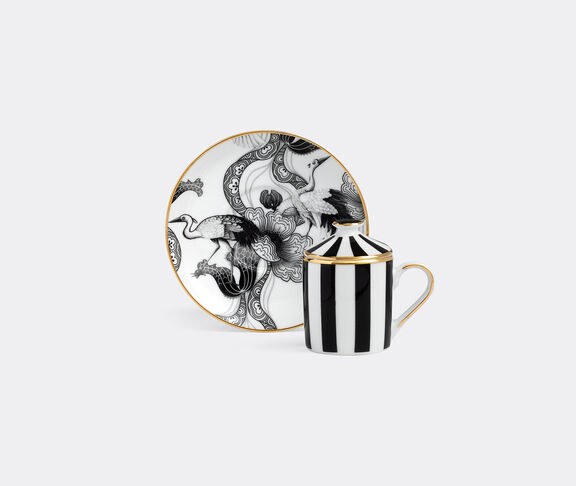 Simone Guidarelli Home 'Wing of Water' lidded espresso cup and saucer, black and white MULTICOLOUR SIMO26SOU990MUL