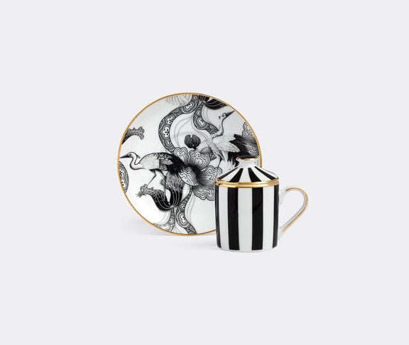 Simone Guidarelli Home 'Wing of Water' lidded espresso cup and saucer, black and white undefined ${masterID}