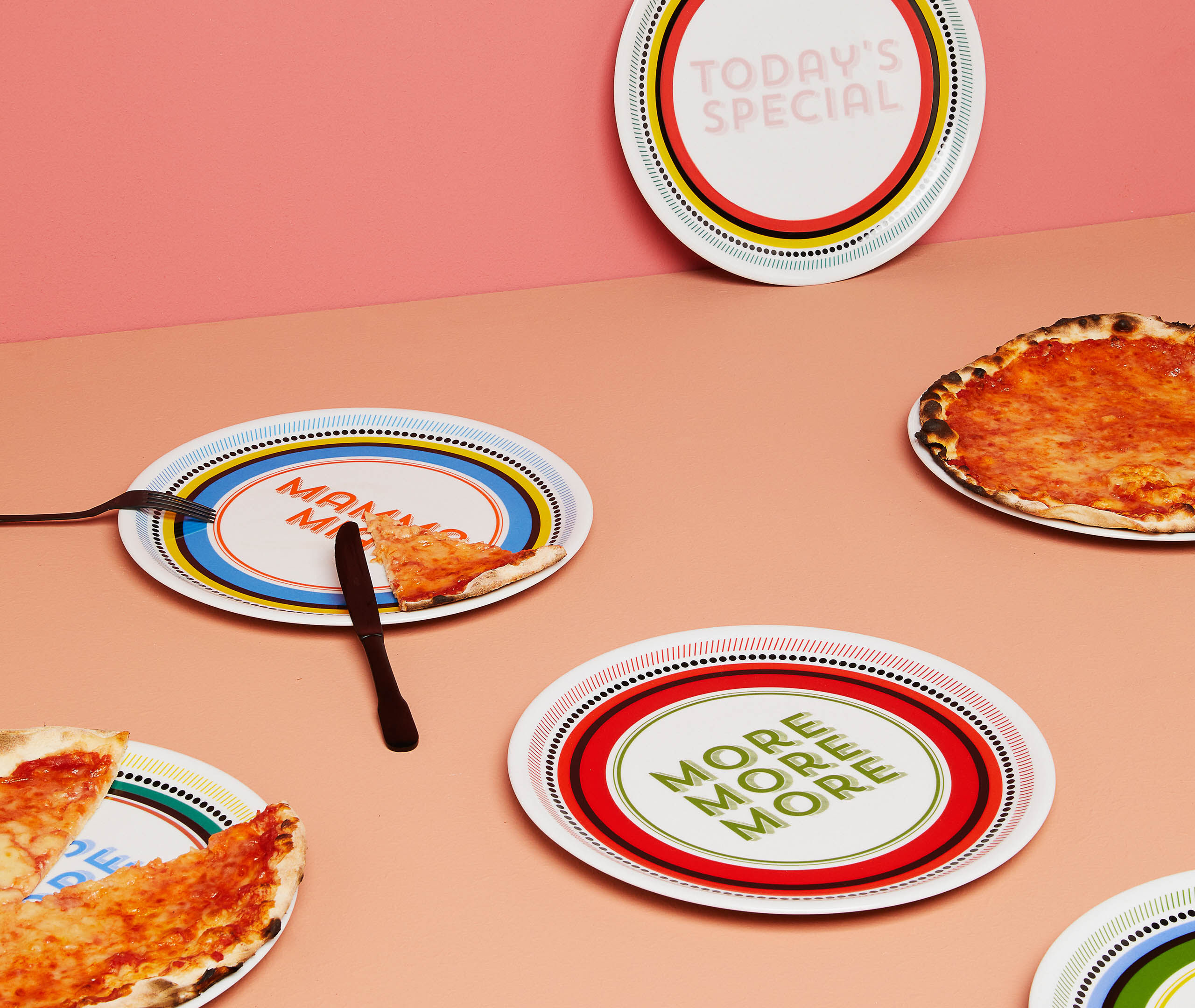 Assorted pizza plates, set of six by Bitossi Home | Tableware 