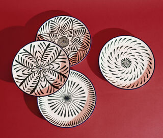 Serax 'Bazaar' dinner plate, set of four, green and blue MULTICOLOUR SERA26DIN077GRN