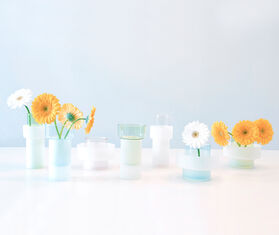 XLBoom 'Benicia vase Two', white and blue MULTICOLOUR XLBO19BEN281BLU