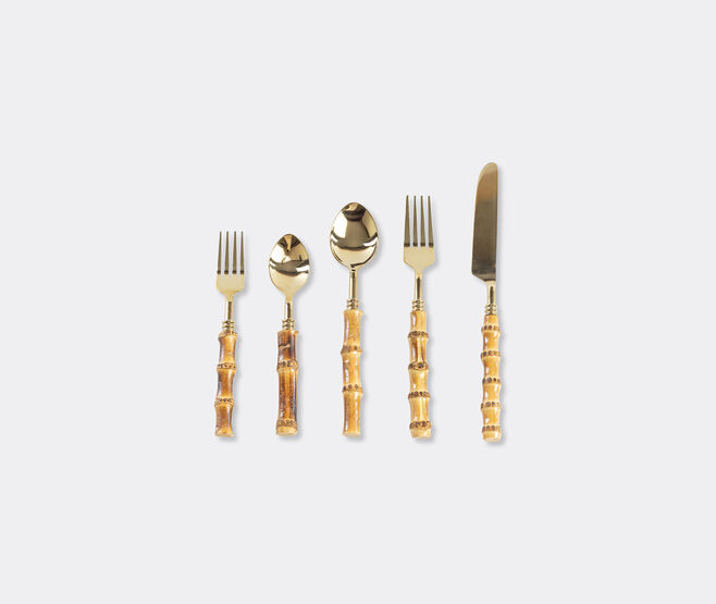 Les-Ottomans 'Bamboo' cutlery, set of five, gold MULTICOLOUR OTTO25REA336BEI