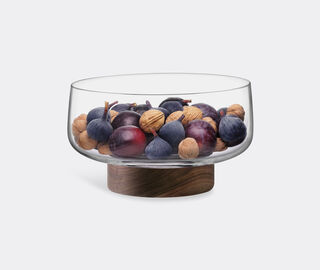 LSA International 'City' bowl and walnut base TRANSPARENT LSAI20CIT602TRA