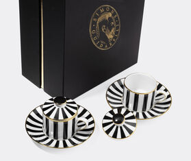 Simone Guidarelli Home 'Souvenirs De Voyage' lidded teacup and saucer, set of two, black and white MULTICOLOUR SIMO26SOU010MUL