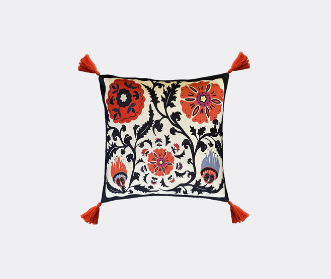 Les-Ottomans 'Flowers' embroidered cushion, multicolor MULTICOLOUR OTTO24FLO716MUL