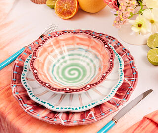 Aquazzura Casa 'Alegria' dessert plate, set of two, coral MULTICOLOUR AQUA24ALE342RED