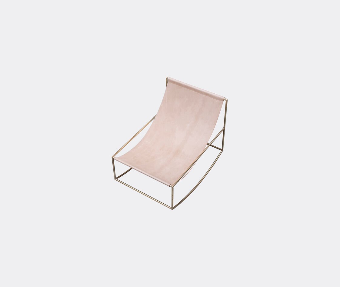 Valerie_objects 'rocking Chair' In Brass, Leather