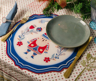 VESTA 'Gnome' charger plate, set of two, multicolor BLUE VEST26SET596BLU