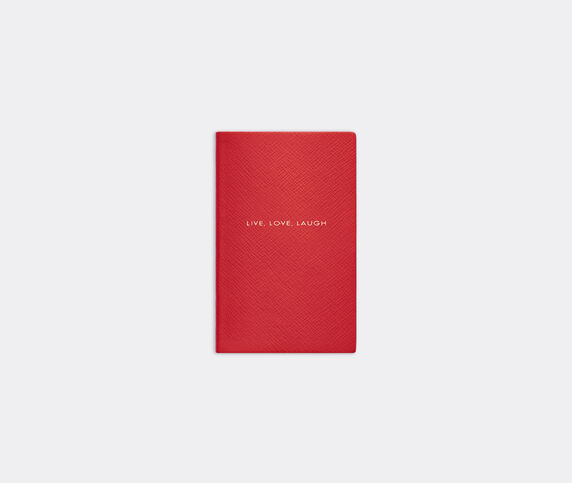 Smythson 'Live Love Laugh' note book, scarlet red  SMYT22PAS323RED