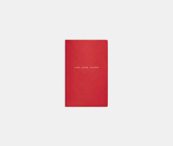 Smythson 'Live Love Laugh' note book, scarlet red SCARLET RED ${masterID}