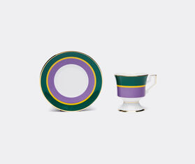 La DoubleJ 'Rainbow' espresso cup and saucer, set of two, violet PURPLE LADJ23ESP219PUR