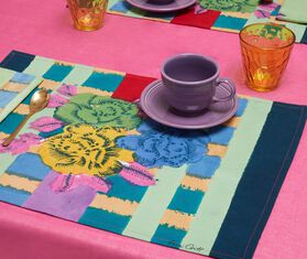 Lisa Corti 'Ankara Aqua' placemats, set of four MULTICOLOUR LICO23AME240MUL