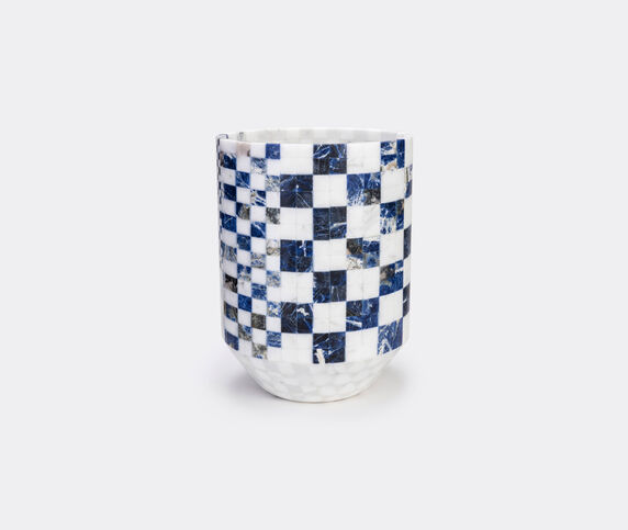 Manuel Coltri 'Hacker' marble vase, large, blue white, blue MACO19BIG368BLU