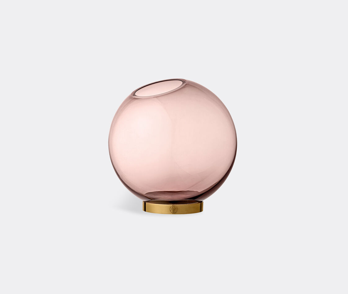 Aytm Globe Round Glass Vase In Pink