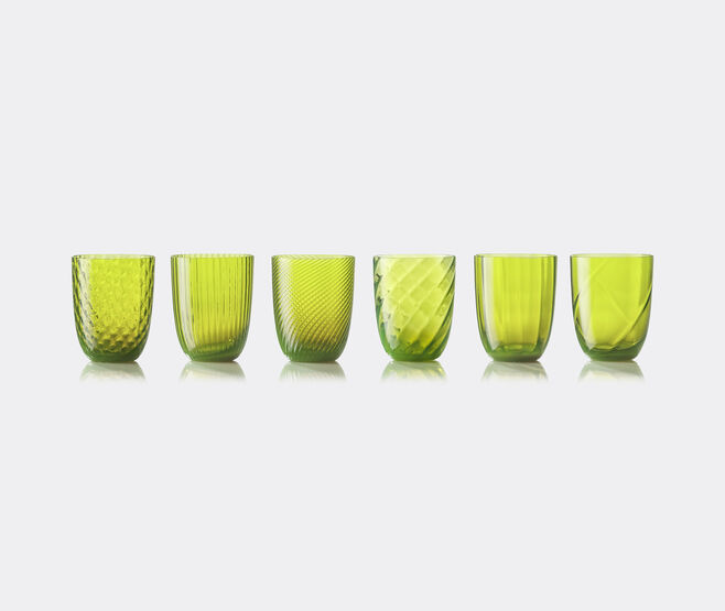 NasonMoretti 'Idra' water glass, set of six, acid green GREEN NAMO20WAT177GRN