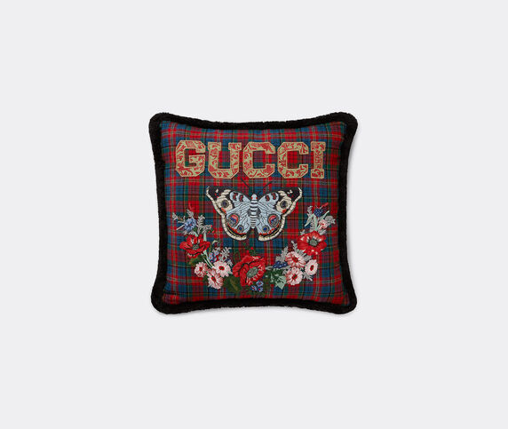 Gucci Cushion, blue tartan