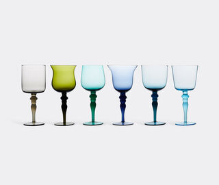 Bitossi Home Glasses, set of six, blue and green MULTICOLOUR BIHO19DIS772BLU