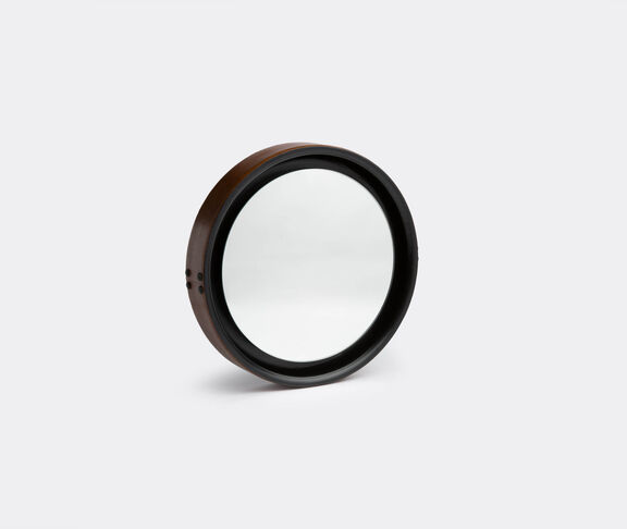 Mater Sophie Mirror Small - Black Stained Mango Wood W/Brown Leather Rim Black ${masterID} 2