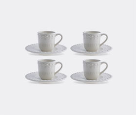 Bordallo Pinheiro &lsquo;Fantasia&rsquo; coffee cup and saucer, set of four, ivory IVORY BOPI23FAN710WHI