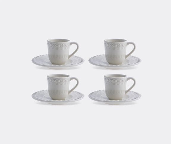 Bordallo Pinheiro Fantasia - Set Of 4 Coffee Cups & Saucers Cream/Ivory undefined ${masterID} 2