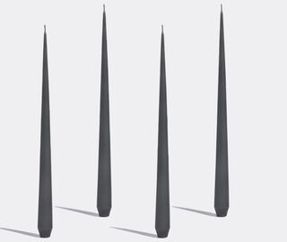Zaha Hadid Design 'Tapered' candle, set of four, small, dark grey GREY ZAHA22TAP680GRY