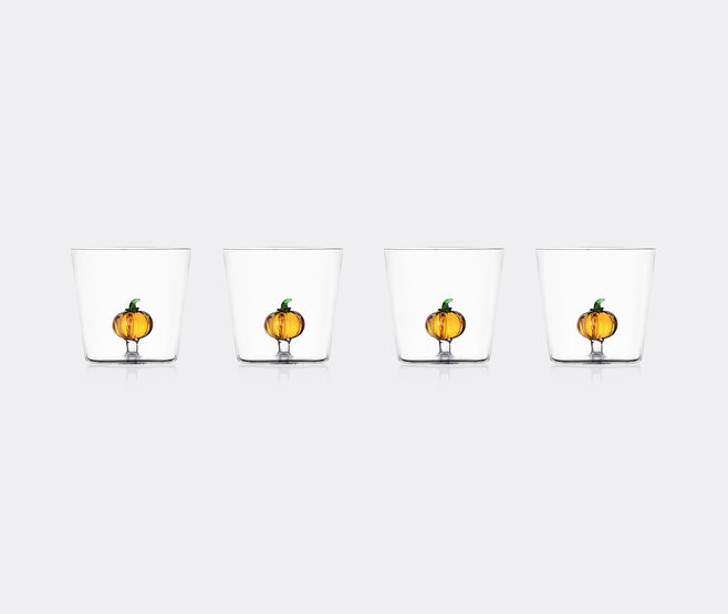 Ichendorf Milano 'Trick or Treat' tumbler, pumpkin, set of four, orange and clear MULTICOLOUR ICMI26TRI390MUL