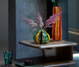 LSA International &#39;Folk&#39; vase, black, green and yellow MULTICOLOUR LSAI23FOL815MUL