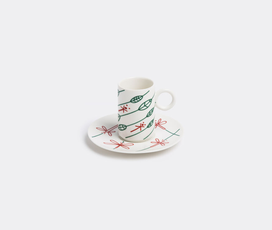 L'Abitare 'Dragonflies' in the wind coffee cup and saucer Multicolour LABI15COF888MUL