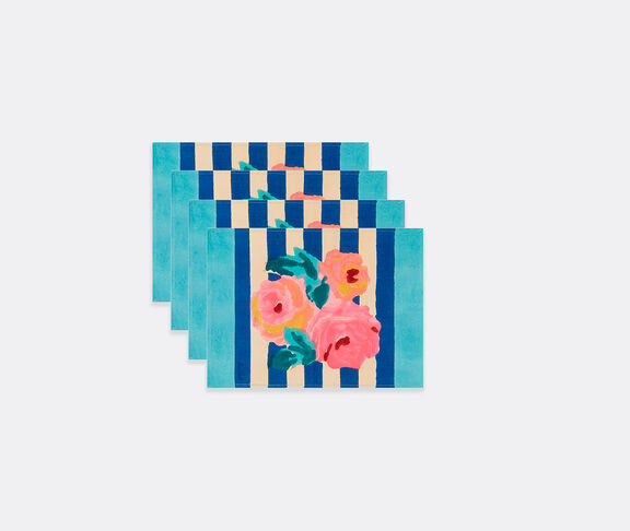 Lisa Corti 'Nizam Stripes' table mat, set of four, blue multicolor undefined ${masterID}