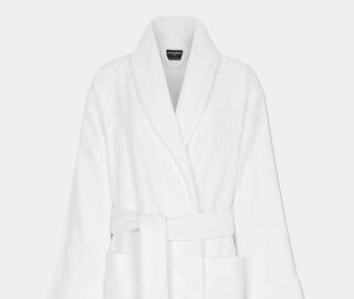 Dolce&amp;Gabbana Casa Jacquard bathrobe with D&amp;G logo, white WHITE DGCA25WHI506WHI