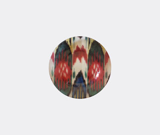 Les-Ottomans 'Ikat' glass plate, red, green and white MULTICOLOUR OTTO20IKA566MUL