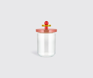 Alessi '100 Values Collection' glass jar, pink MULTICOLOUR ALES21GLA430MUL