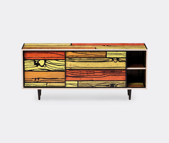 Established & Sons 'Wrongwoods' low cabinet, yellow and red Yellow, red ESTS19WRO507RED