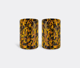 Stories of Italy &#39;Macchia su Macchia&#39; leopardo glasses, set of two BLACK STLY20MAC667BRW