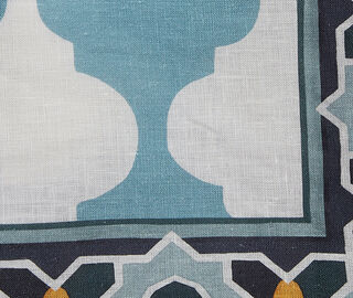 La DoubleJ 'Plaza' linen tablecloth, large, blue MULTICOLOUR LADJ24PLA465MUL